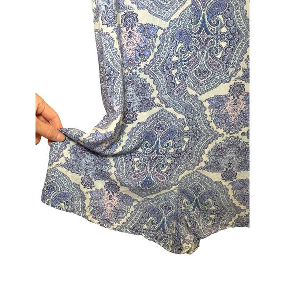 Victoria's Secret Women Small‎ Romper Pajama Blue Paisley Spaghetti Straps - Picture 4 of 13
